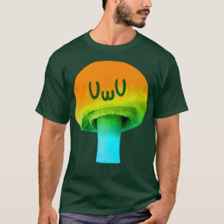 Yellow Mushroom Anime UWU Face Trippy Psychedeli T Shirt