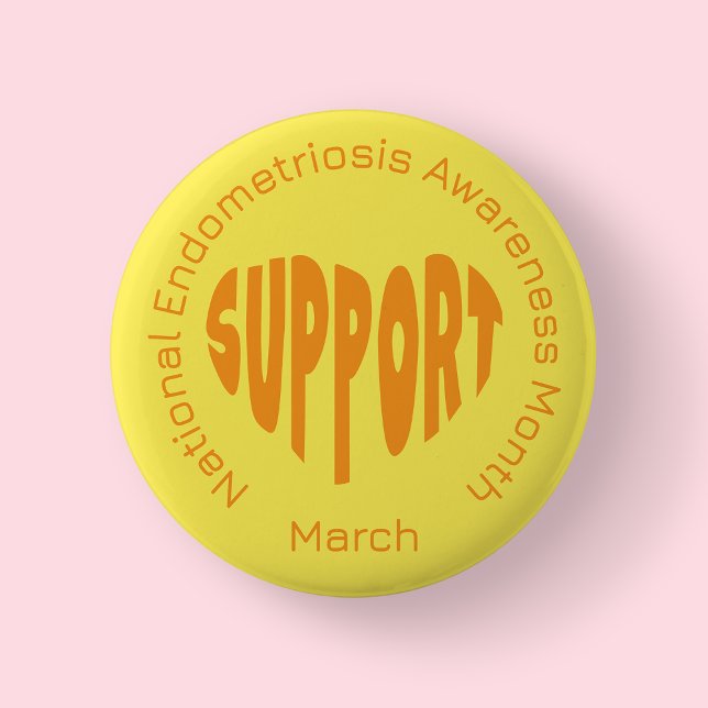 Yellow National Endometriosis Awareness Month Knapp (Endo)