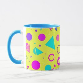 Yellow Neon Memphis Geometric 80s Design Mugg