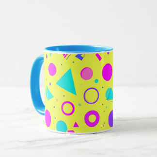 Yellow Neon Memphis Geometric 80s Design Mugg