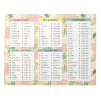 Yellow Notepad Grocery List, Yellow Grocery Anteckningsblock