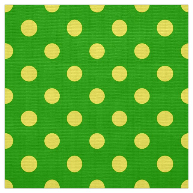 Yellow On Green Polka Dots Pattern Design  Tyg (Provkarta)