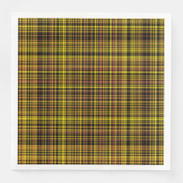 Yellow Orange Black Plaid Pattern Pappersservett