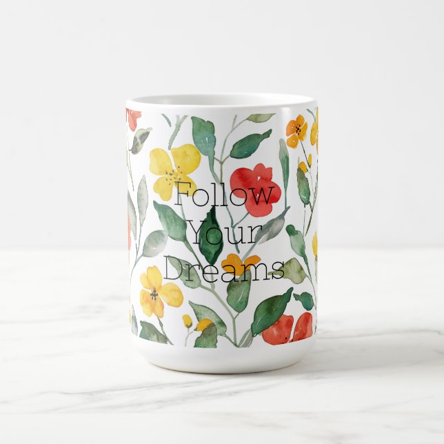 Yellow Orange Flowers  Kaffemugg (Center)