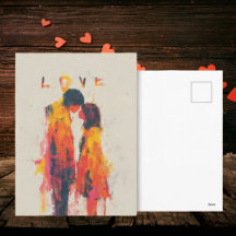 Yellow Orange Pink Abstract Love Valentine's Day