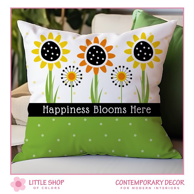 Yellow Orange Sunflowers Customizable Kudde (Skapare uppladdad)