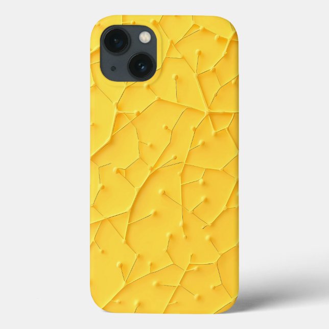Yellow Organic Pattern iPhone Case Bold Look (Baksida)