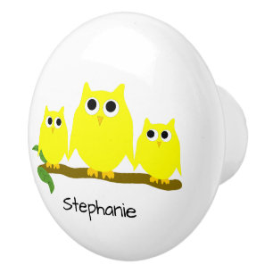 Yellow Owl Design Personlig Knopp