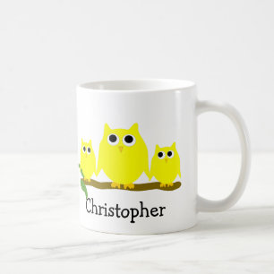 Yellow Owls Design Personlig Kaffemugg