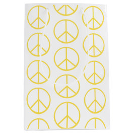 Yellow Peace Sign Pattern Colorful Modern Fun