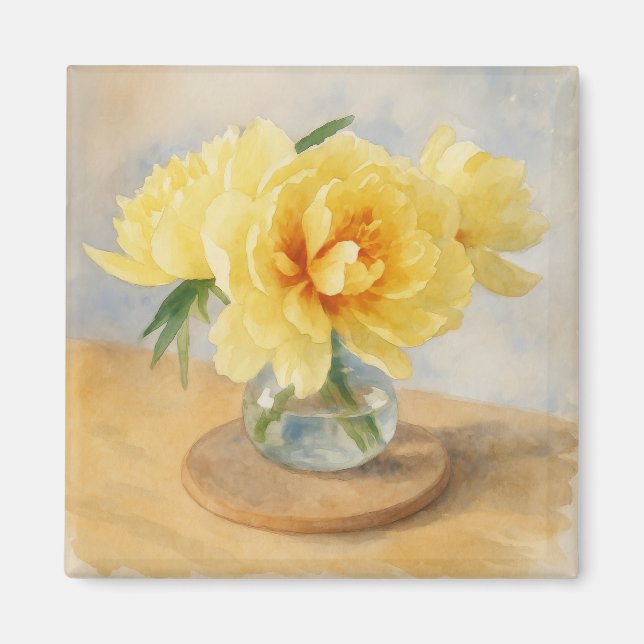 Yellow Peonies - Magnet (Framsidan)