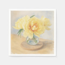 Yellow Peonies - Napkins