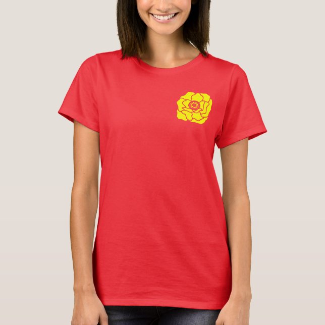 Yellow Peony Flower T Shirt (Framsida)