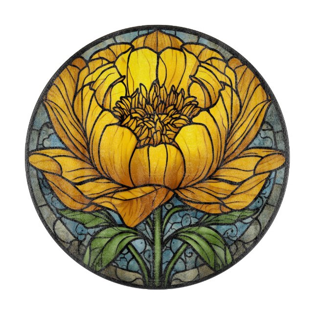 Yellow Peony Stained Glass (Framsidan)