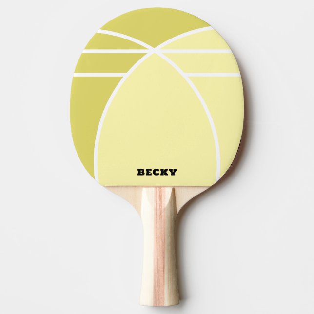 Yellow Personalized Ping Pong Paddle with Name Pingisracket (Framsidan)