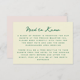 Yellow Pink Green Simple Additional Information Tilläggskort