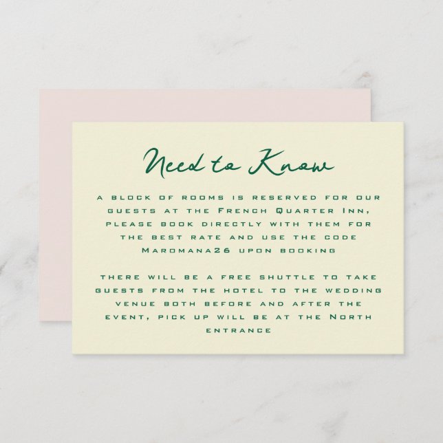 Yellow Pink Green Simple Additional Information  Tilläggskort (Fram/baksida)