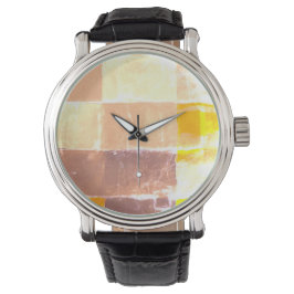 Yellow Plaid Peach  Armbandsur