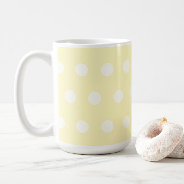 Yellow Poka Dots Kaffemugg (Med munk)