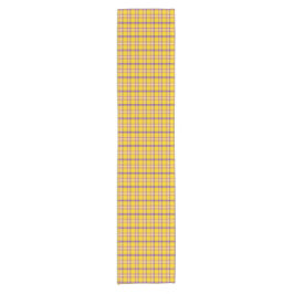 Yellow Purple White Plaid Classic Table Runner