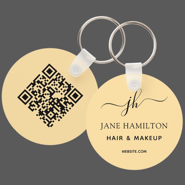 Yellow QR Code Promotional Business Nyckelring (Skapare uppladdad)