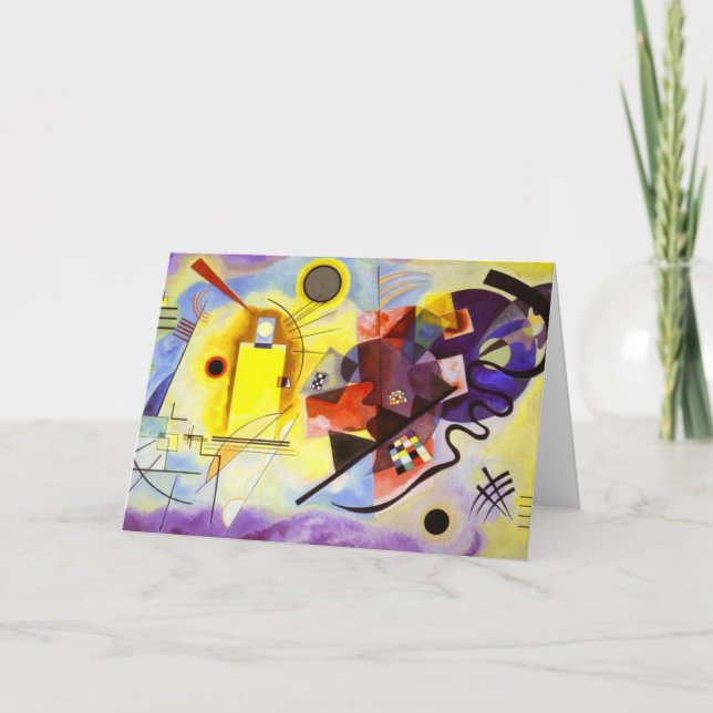 Yellow Red Blue Kandinsky Abstract Painting Kort (Framsida)