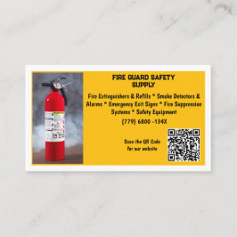 Yellow Red Fire Extinguisher Fire Safety   Visitkort