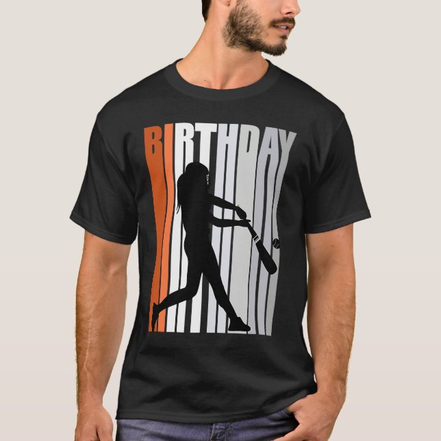 Yellow Retro Softball Baseball Base Run Girls Teen T Shirt (Framsida)