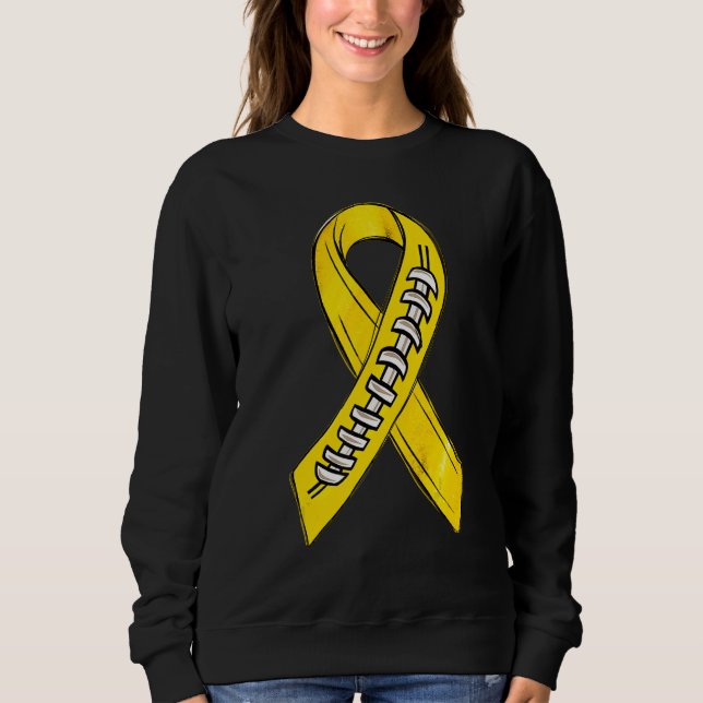 Yellow Ribbon Spina Bifida Awareness Month Footbal T Shirt (Framsida)