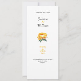 Yellow rose classy elegant wedding invitation inbjudningar
