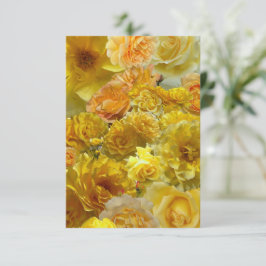 Yellow Rose Collage Flat Note Card Anteckningskort