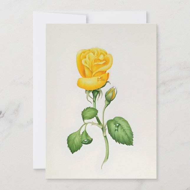 Yellow Rose In Watercolors Julkort (Framsida)
