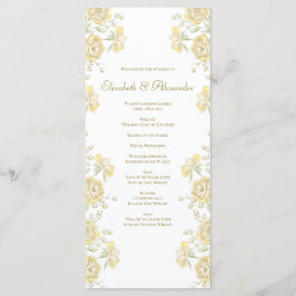 Yellow Rose Wedding Programs Meny