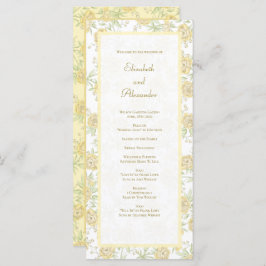 Yellow Rose Wedding Programs Meny