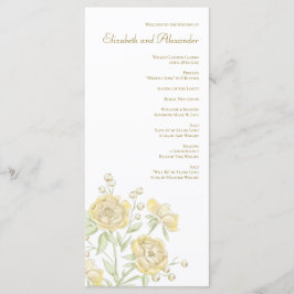 Yellow Rose Wedding Programs Meny
