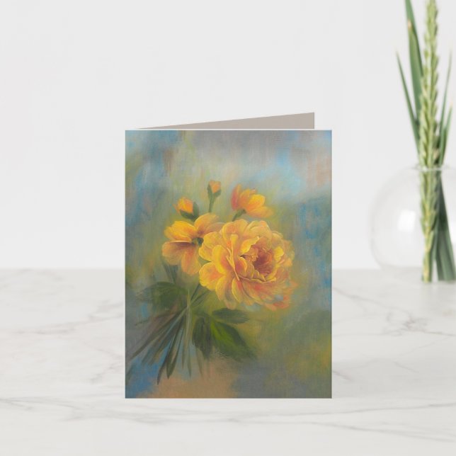 Yellow Roses 4 x 5.6 Tack Kort (Framsida)