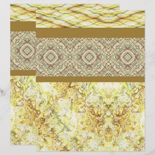 Yellow Sampler Scrapbook Paper 2-Sided Page (Fram/baksida)