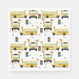 Yellow School Bus Kids Birthday Party Pappersservett