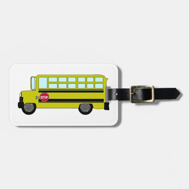 Yellow School Bus with Stop Sign Bagagebricka (Horisontell Framsida)