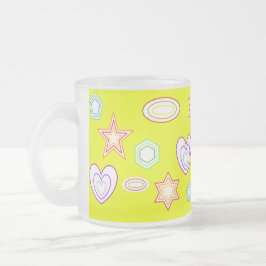 Yellow shapes mug frostad glasmugg