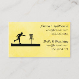 Yellow Social calling card-Disc Golf Visitkort