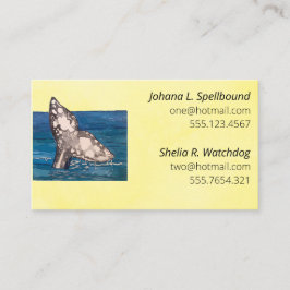 Yellow Social calling card-whale Visitkort