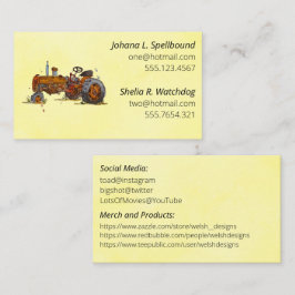 Yellow Social introduction calling card-tractor Visitkort
