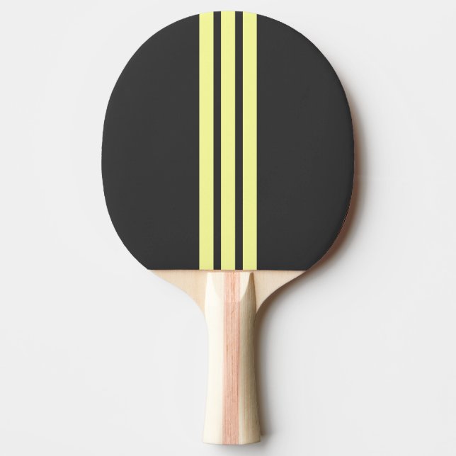 Yellow Sport Stripe Ping Pong Paddle Pingisracket (Framsidan)