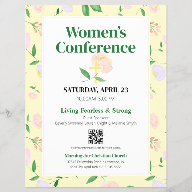 Yellow Spring Floral Women's Conference Reklamblad (Framsidan)