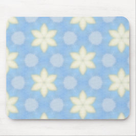 Yellow stars on blue geometric pattern mousepad musmatta