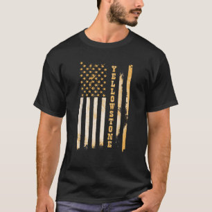 Yellow Stone Classic Fit Svart  med flaggdesign C T Shirt