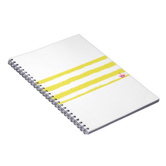 Yellow stripes and a pink crown Notebook Anteckningsbok