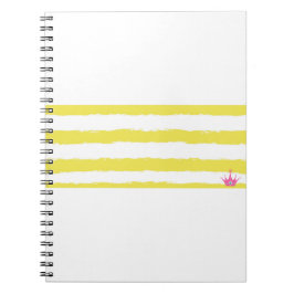 Yellow stripes and a pink crown Notebook Anteckningsbok