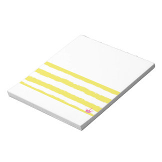 Yellow stripes and a pink crown Notepad Anteckningsblock